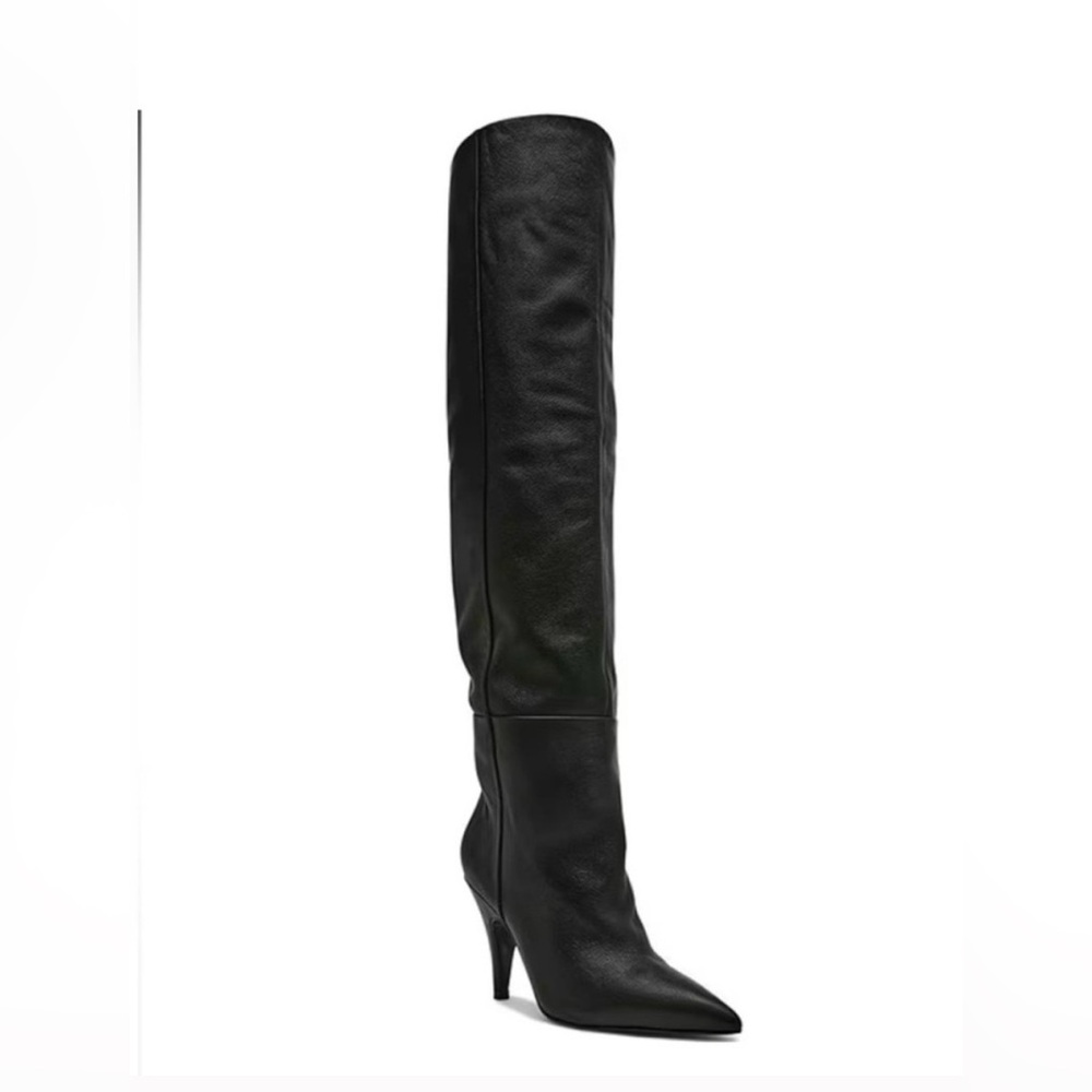 Bellamie Black Heeled Knee-High Boots